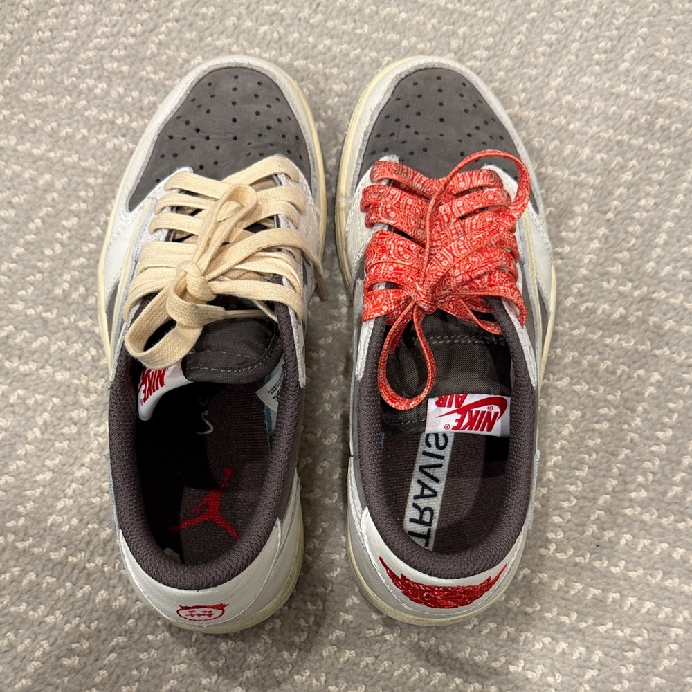 Nike Dual-Tone Sneakers with Red and Tan Laces